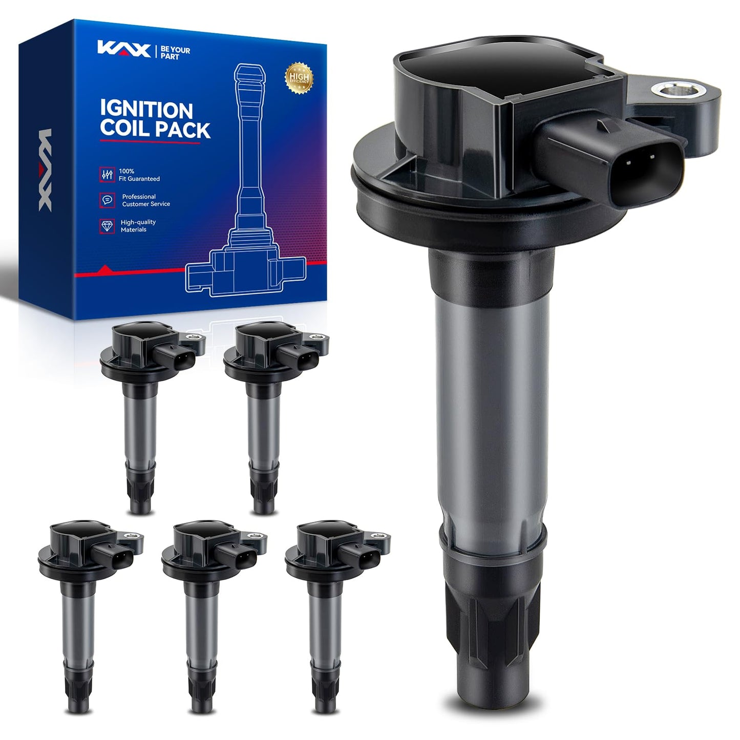 KAX Pack of 6 Ignition Coil Set for Ford Explorer 2011-2017 3.5L, Edge 2007-2016 3.5L/3.7L, F-150 2011-2017 3.7L/3.5L, Taurus 20