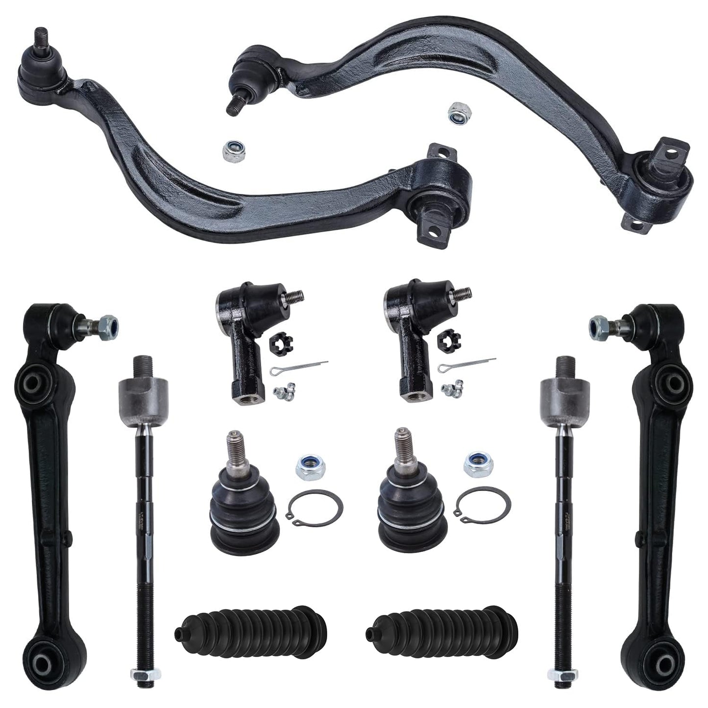 Detroit Axle - 12pc Front End Suspension Kit for Mitsubishi Eclipse Galant Chrysler Sebring Dodge Avenger Eagle Talon, Lower Con
